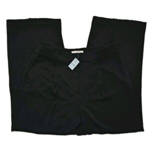 NWT LOFT Relaxed Straight Black Pants Women's 14P Petite Seasonless Stretch NEW!